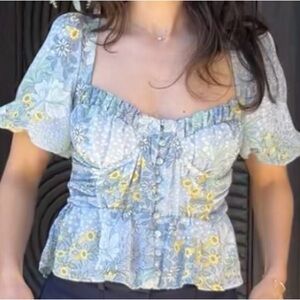 ASTR the label babydoll short sleeve top